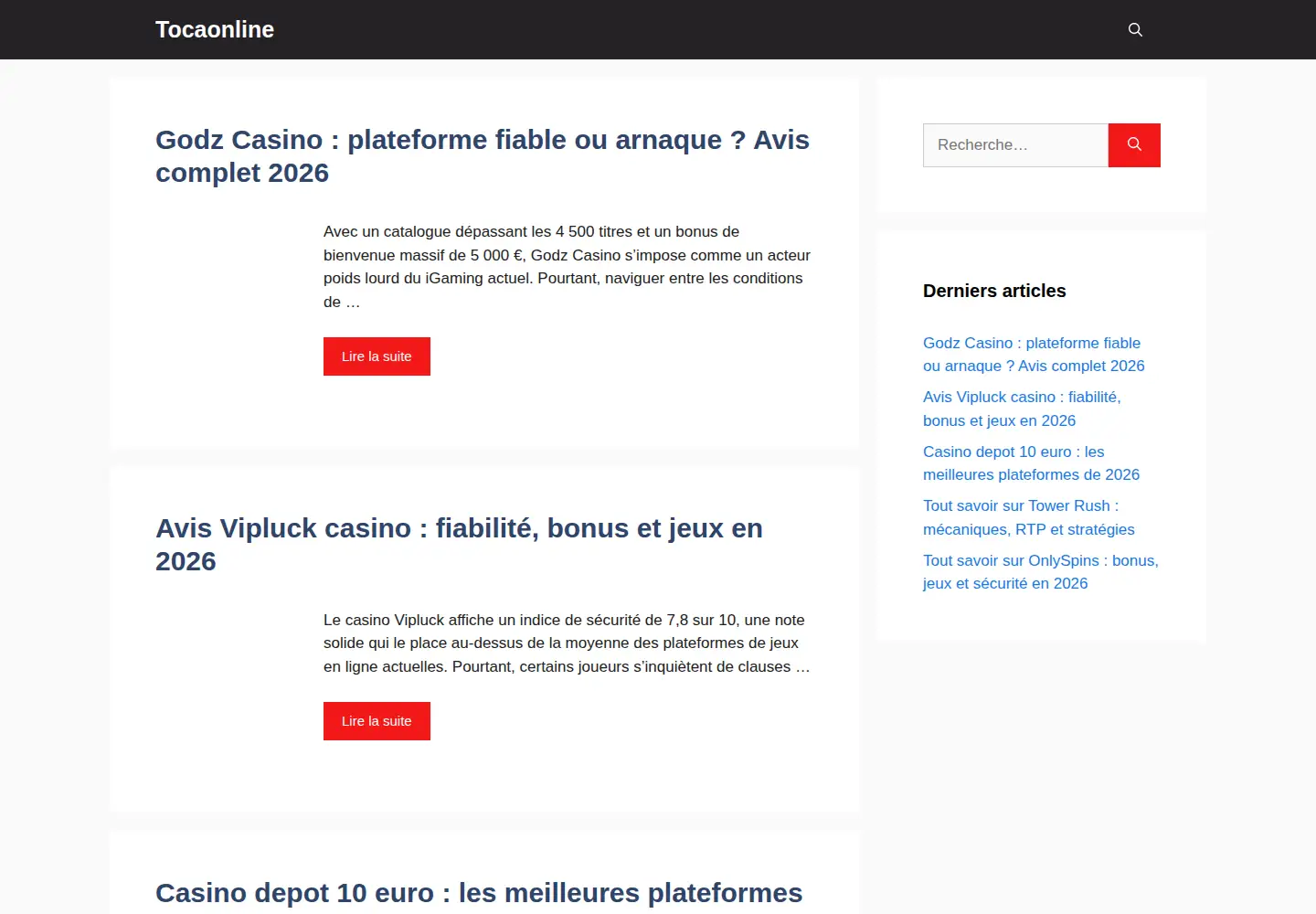 Screenshot of tocaonline.org