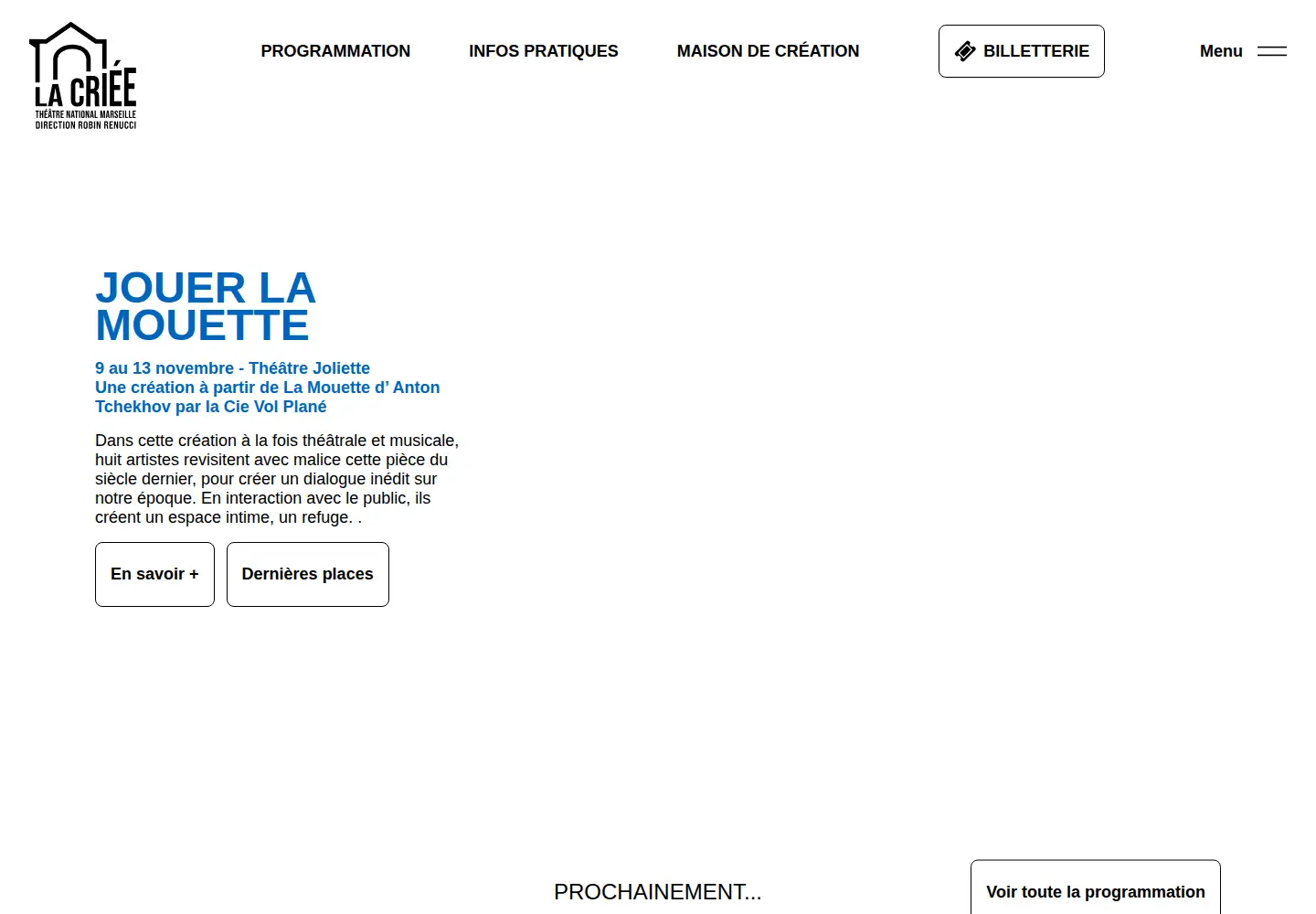 Captured homepage of theatre-lacriee.com in the current scan
