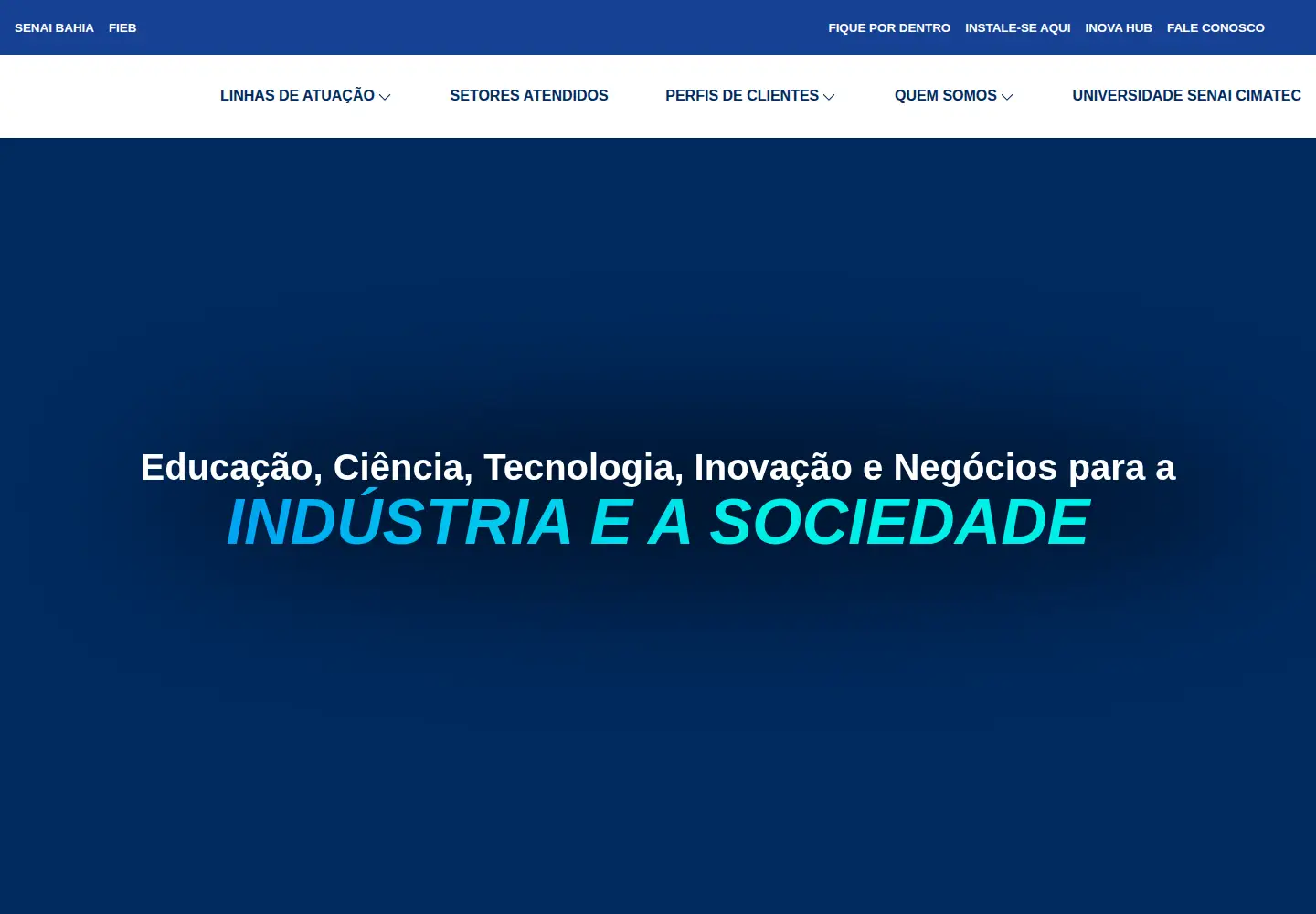 Captured homepage of senaicimatec.com.br in the current scan