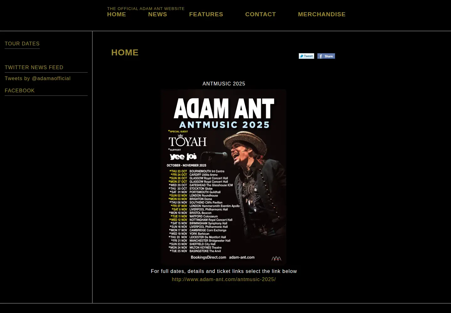 Screenshot of adam-ant.com
