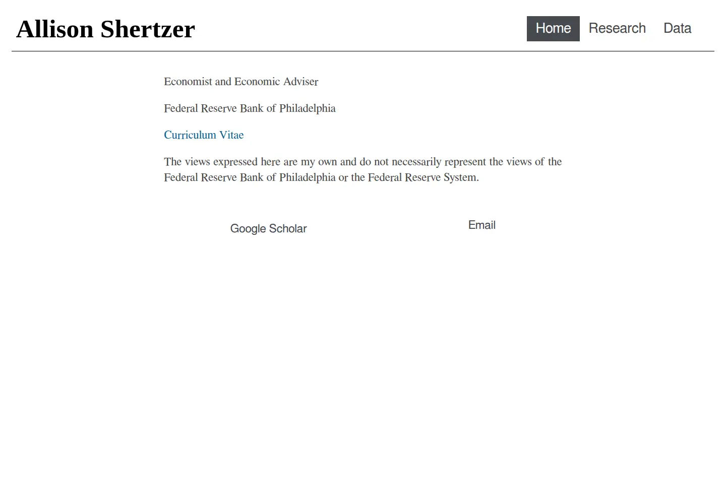 Screenshot of allisonshertzer.com