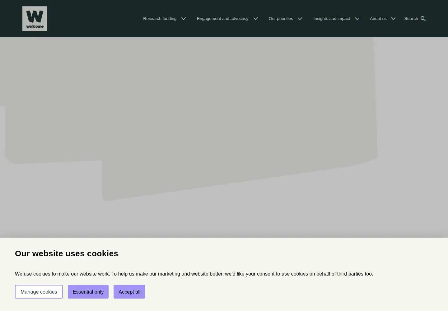 Screenshot of wellcome.org