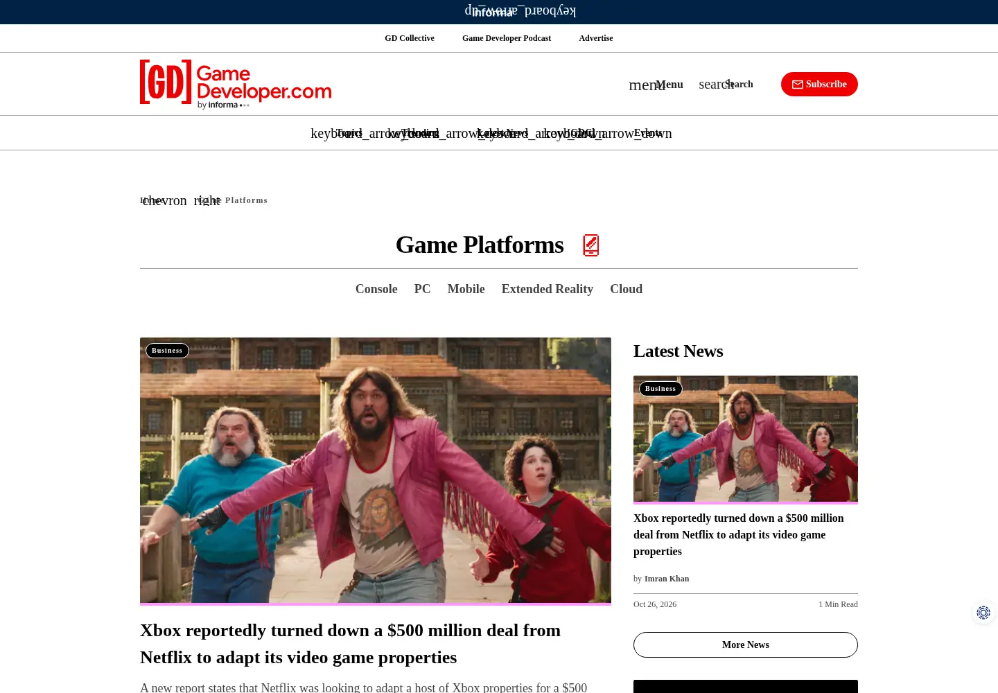 Captured homepage of gamerbytes.com in the current scan