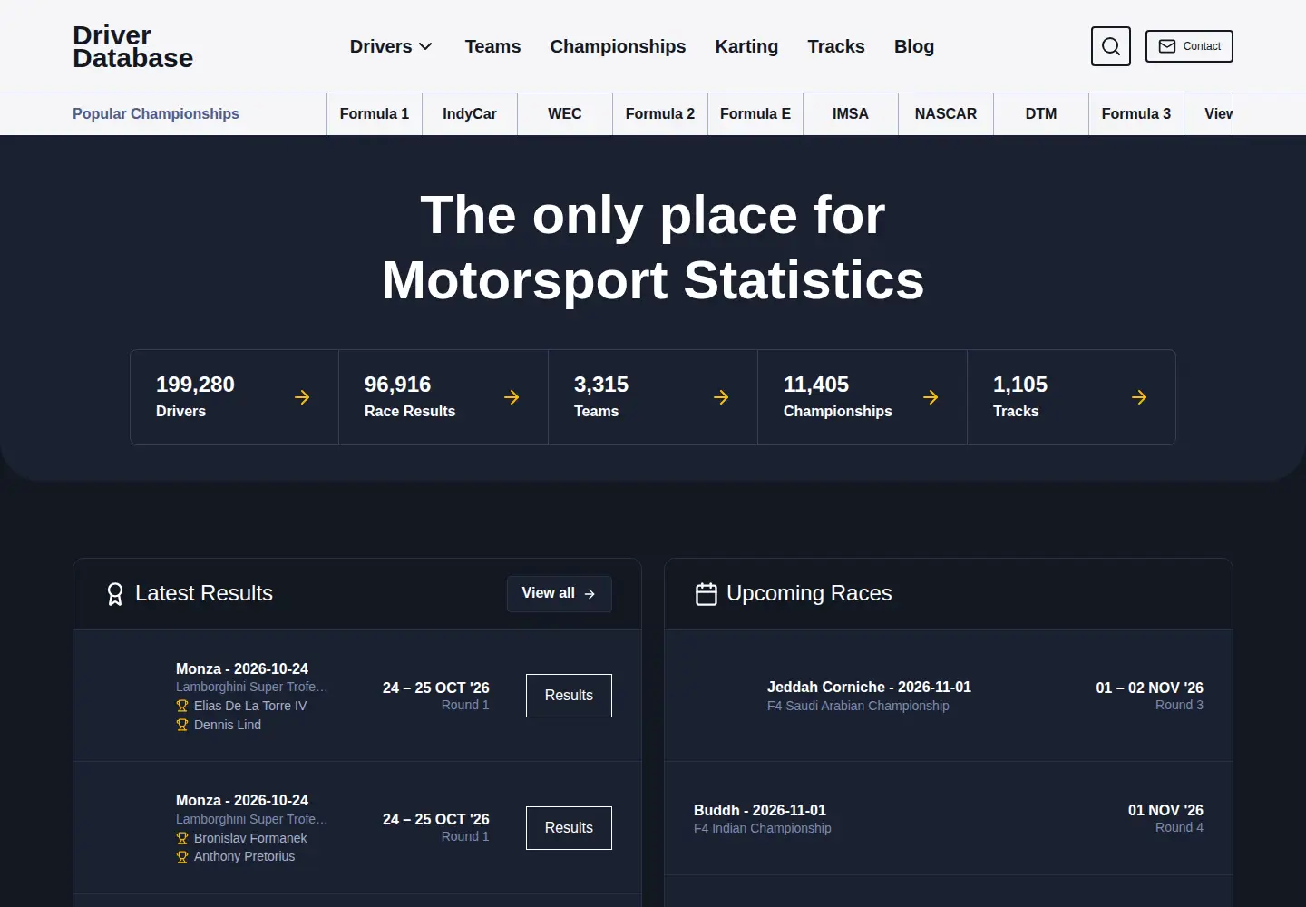 Screenshot of driverdb.com