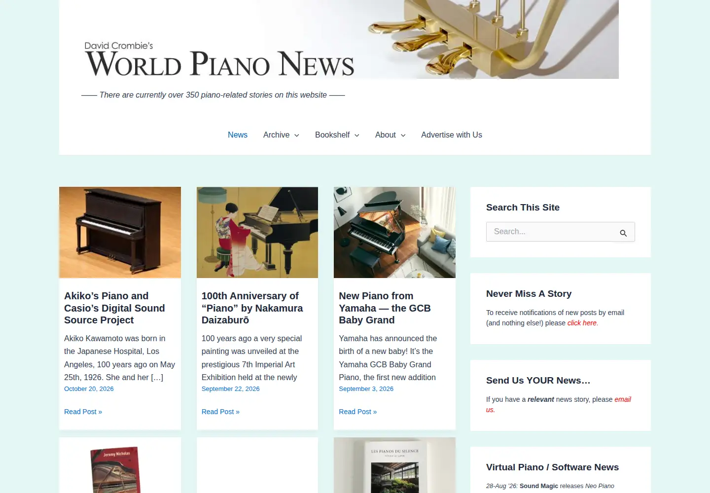 Screenshot of worldpianonews.com