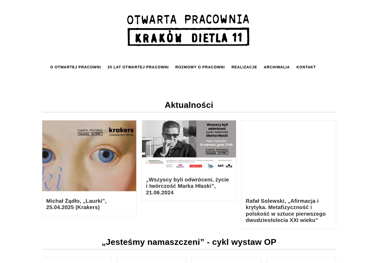 Captured homepage of otwartapracownia.com in the current scan