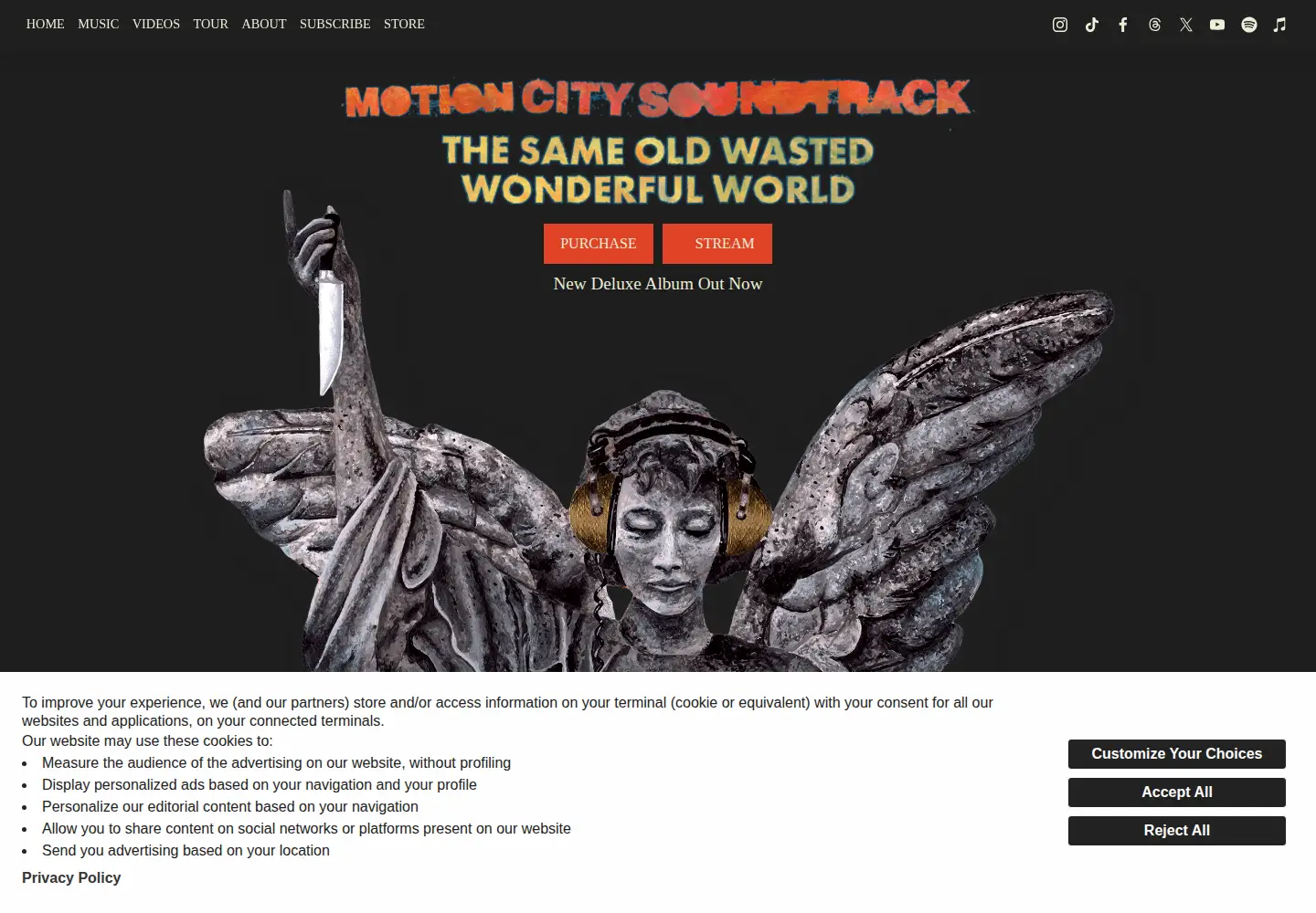 Captured homepage of motioncitysoundtrack.com in the current scan