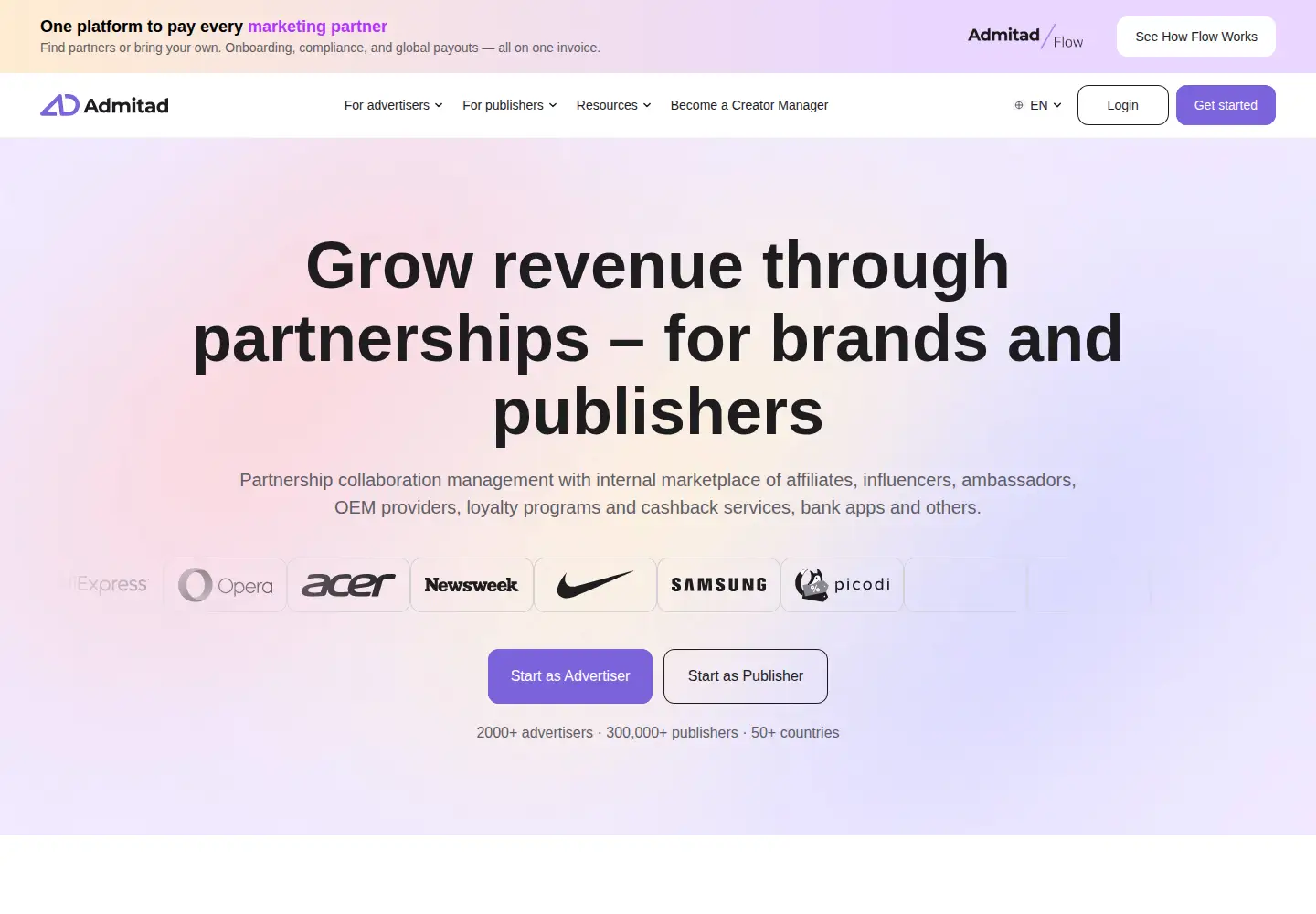 Screenshot of admitad.com