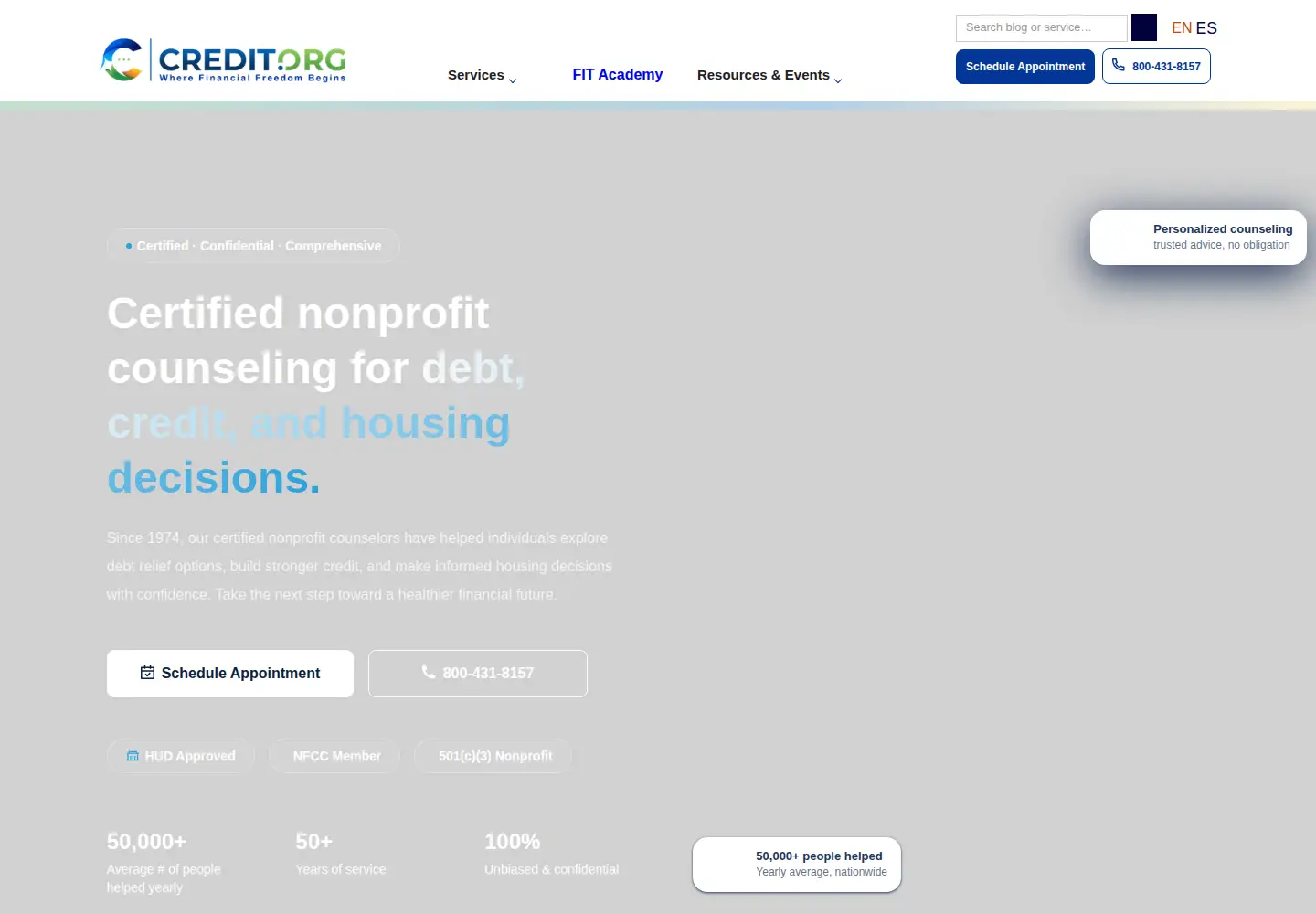 Screenshot of credit.org