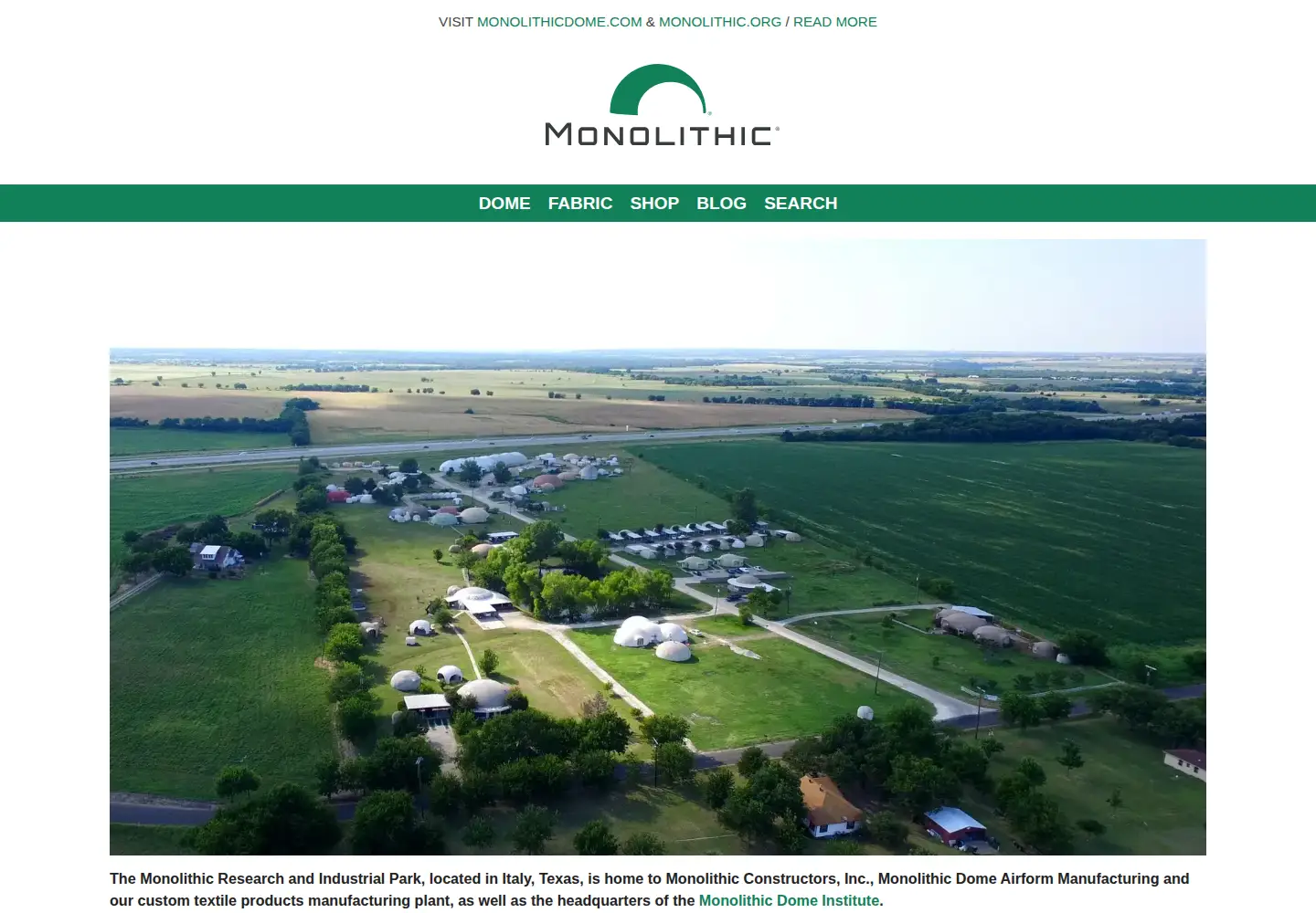 Captured homepage of monolithic.com in the current scan