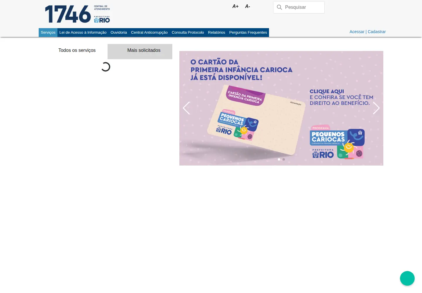 Captured homepage of 1746.rio in the current scan
