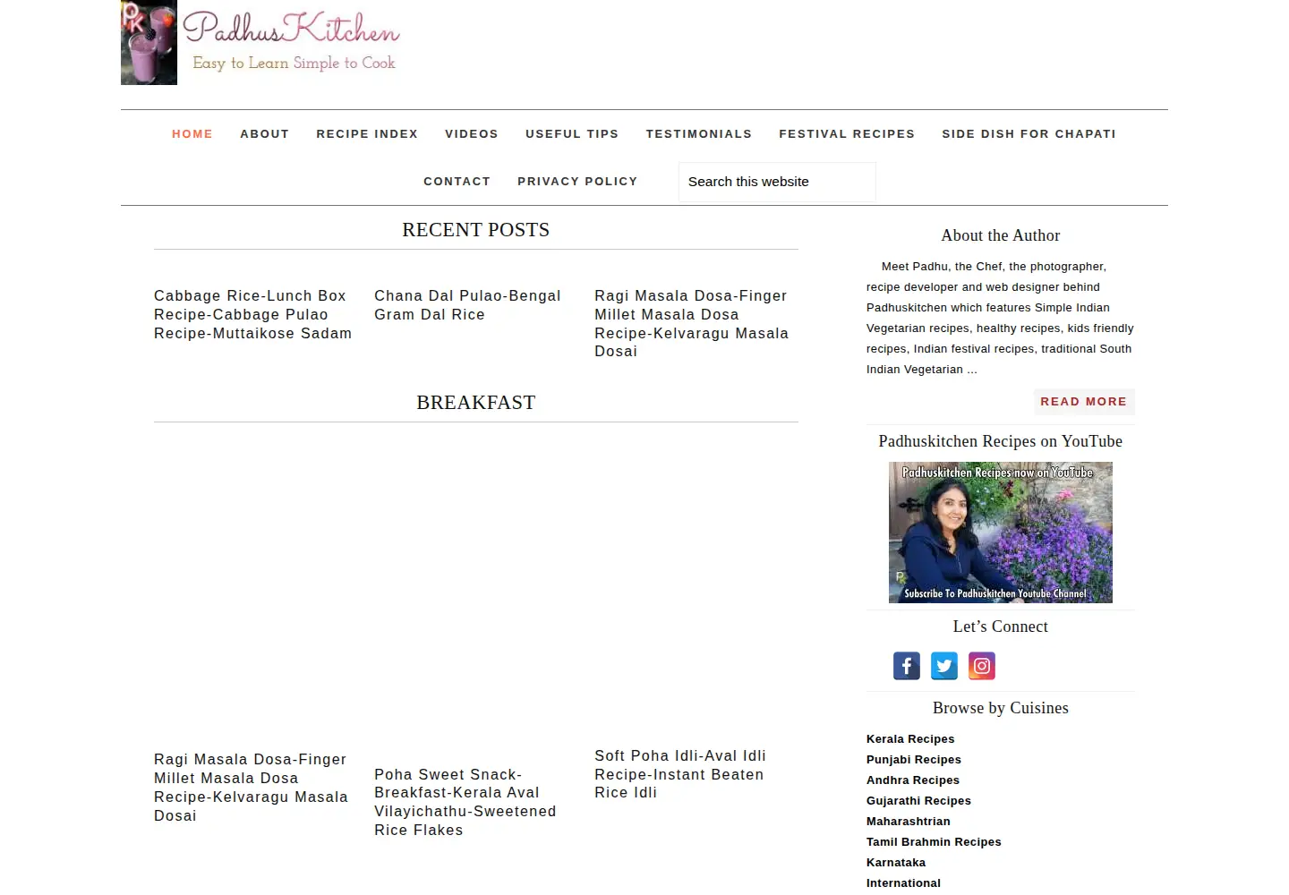 Screenshot of padhuskitchen.com