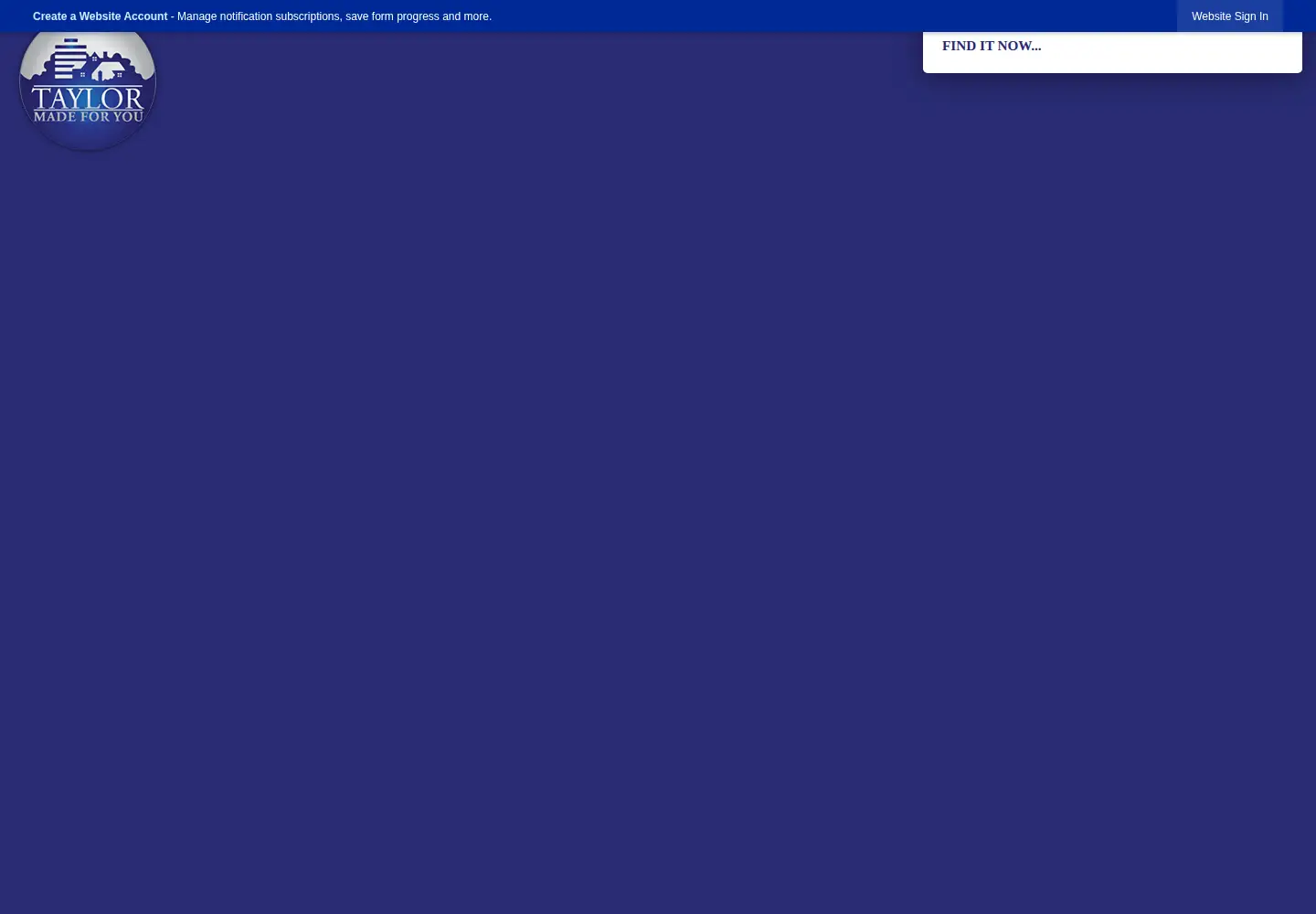 Captured homepage of cityoftaylor.com in the current scan