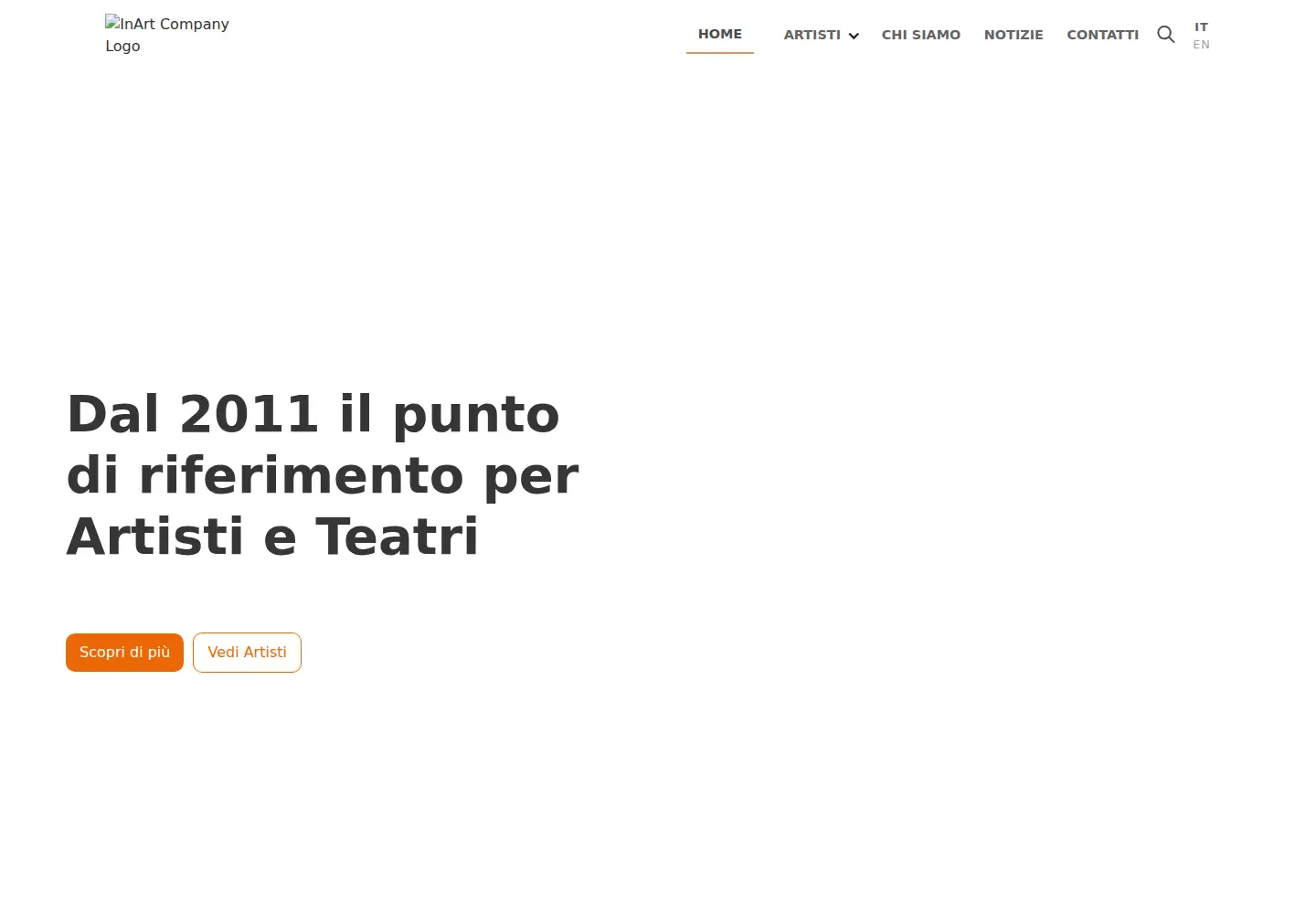 Captured homepage of inartmanagement.com in the current scan