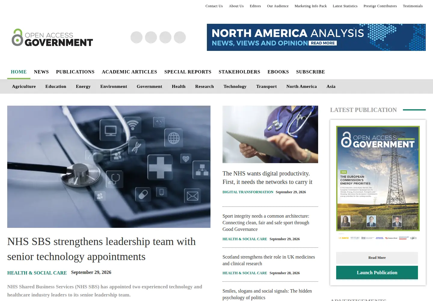 Screenshot of openaccessgovernment.org