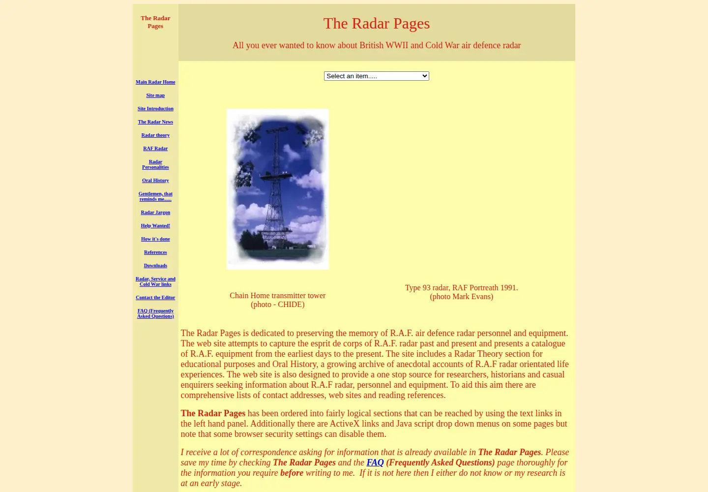 Screenshot of radarpages.co.uk