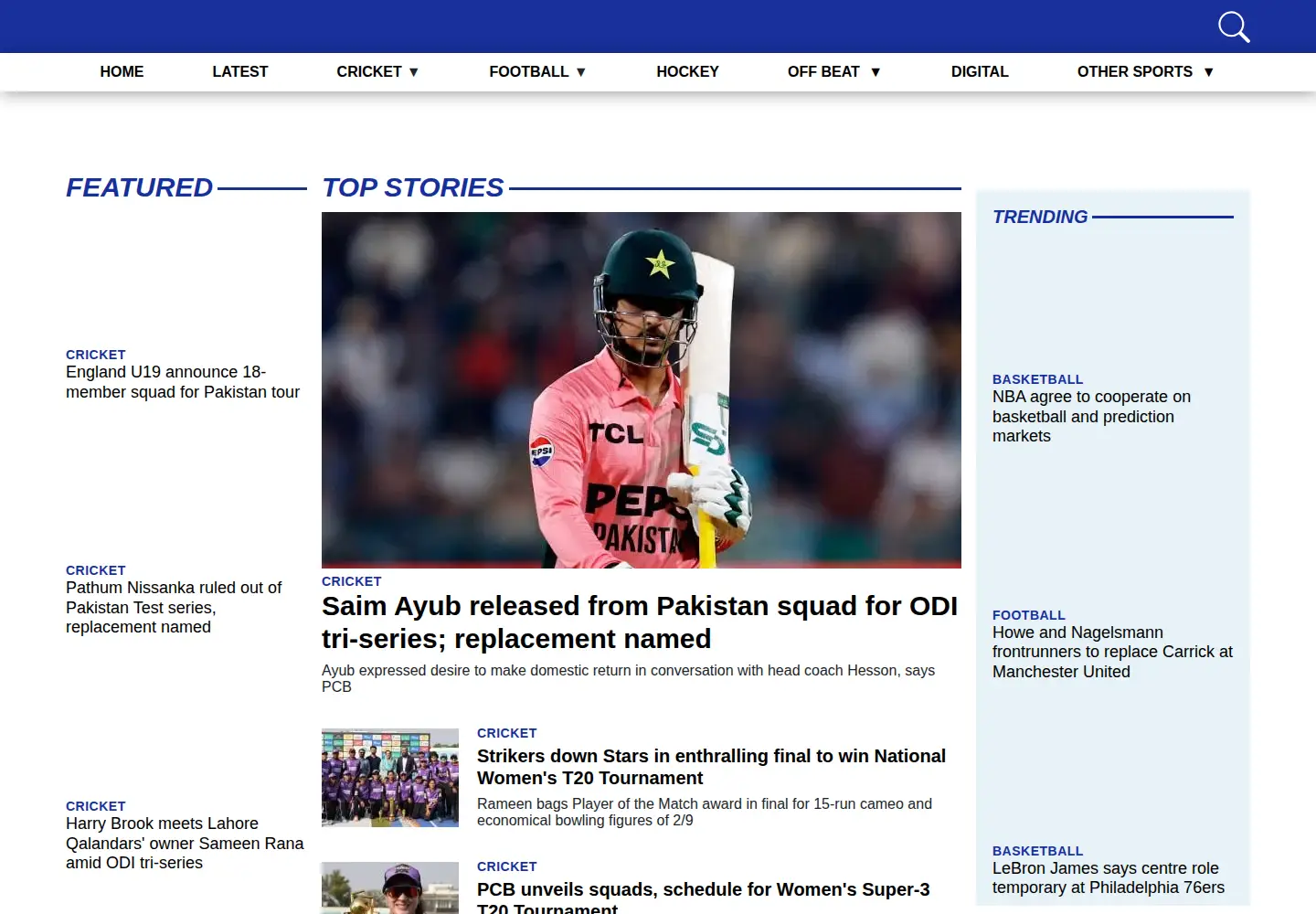 Captured homepage of geosuper.tv in the current scan