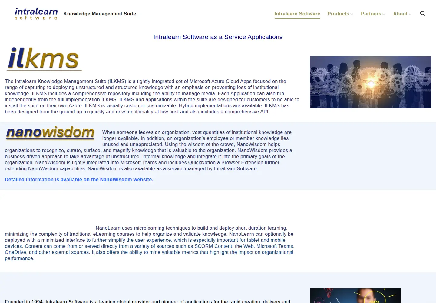 Captured homepage of intralearn.com in the current scan