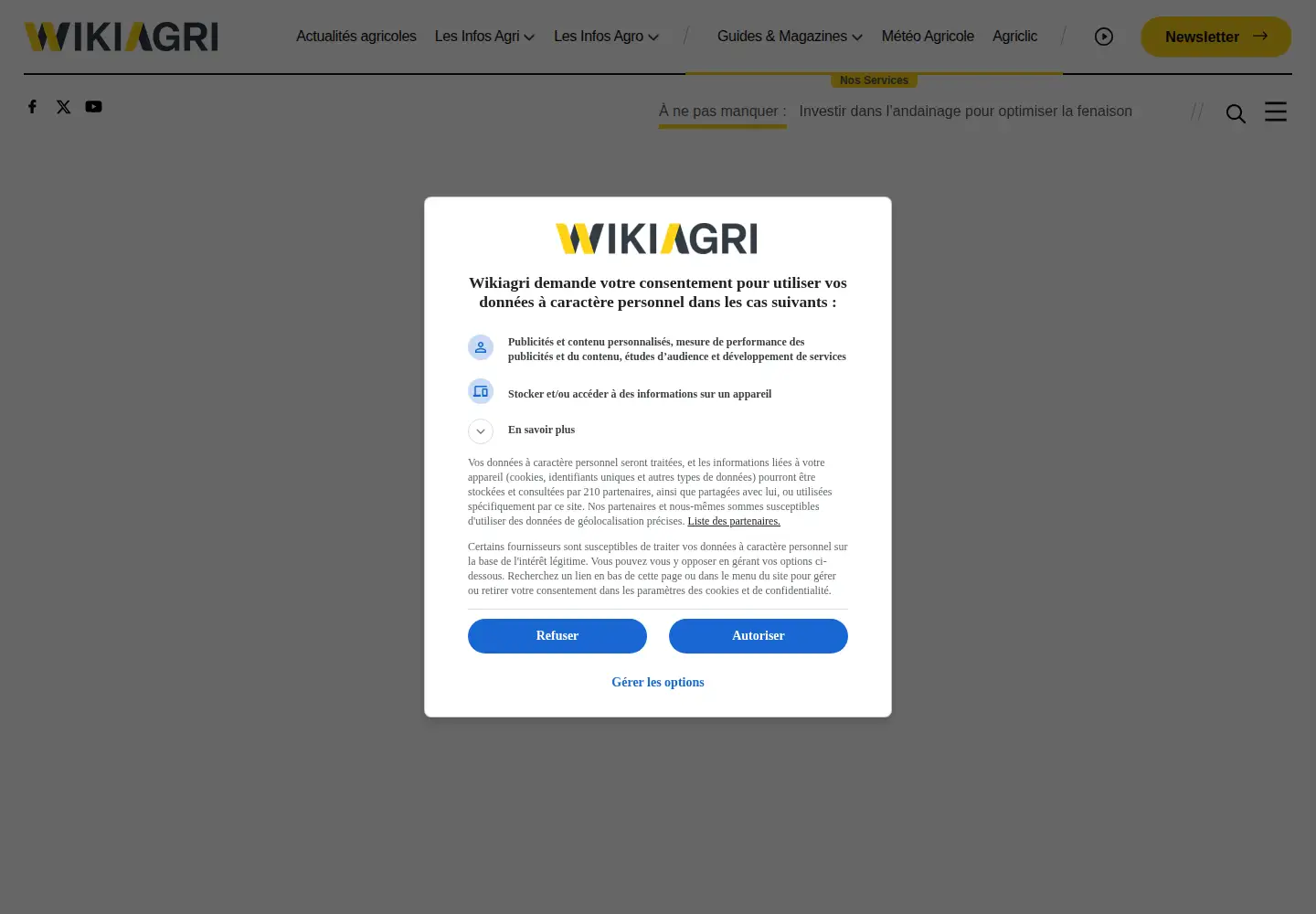 Captured homepage of wikiagri.fr in the current scan