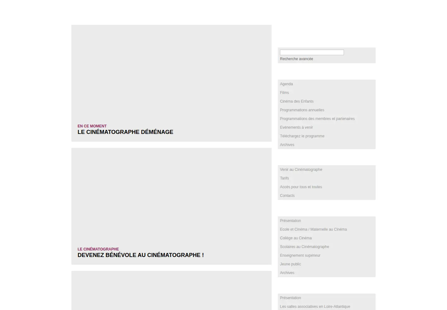 Captured homepage of lecinematographe.com in the current scan