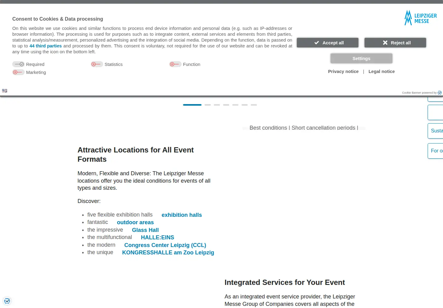 Captured homepage of leipziger-messe.com in the current scan