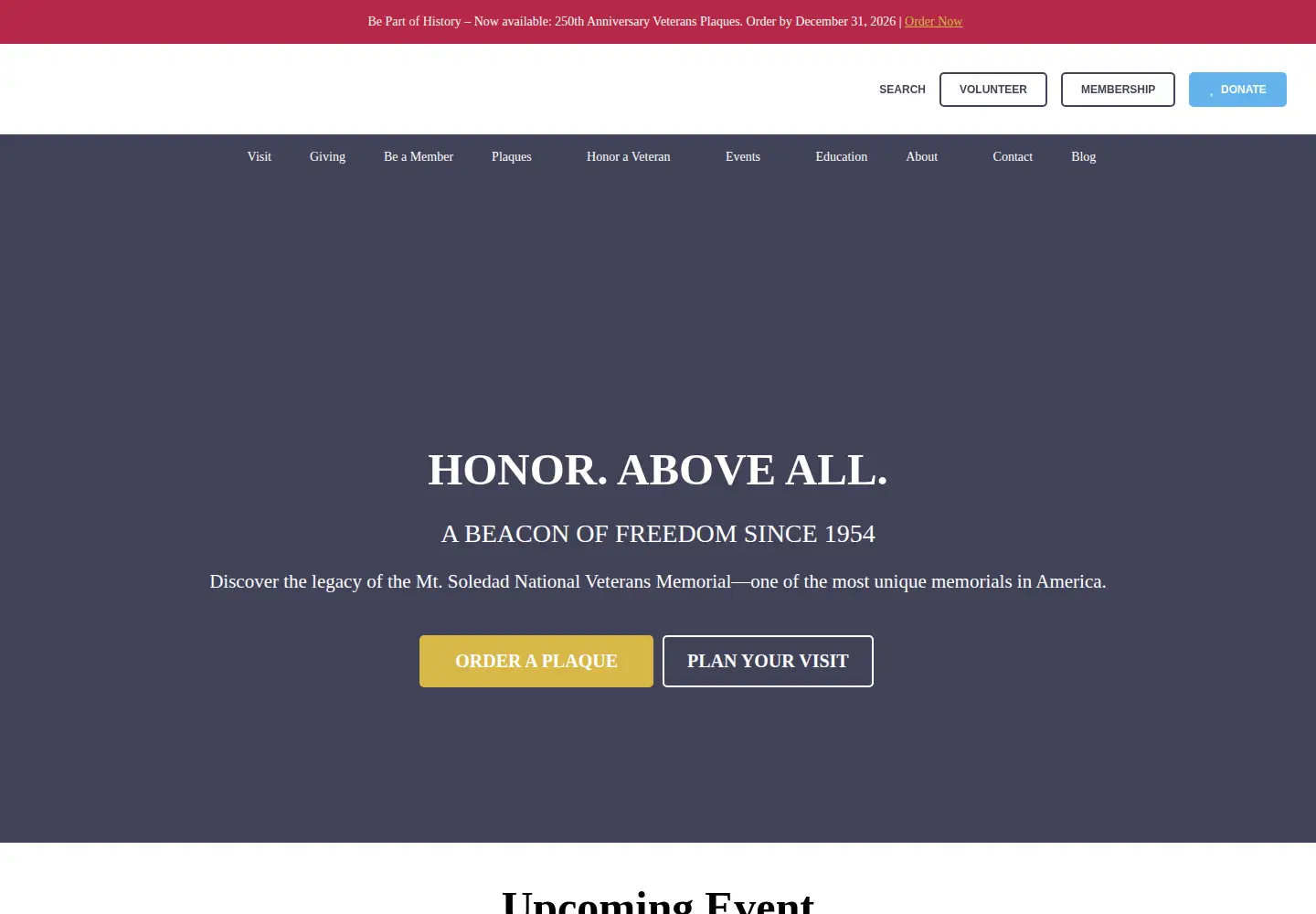 Screenshot of soledadmemorial.com
