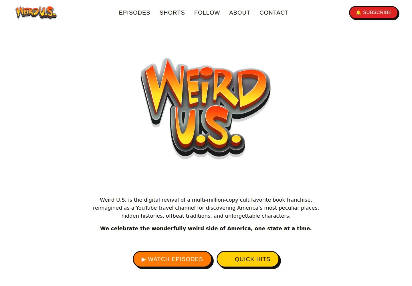 Captured homepage of weirdus.com in the current scan