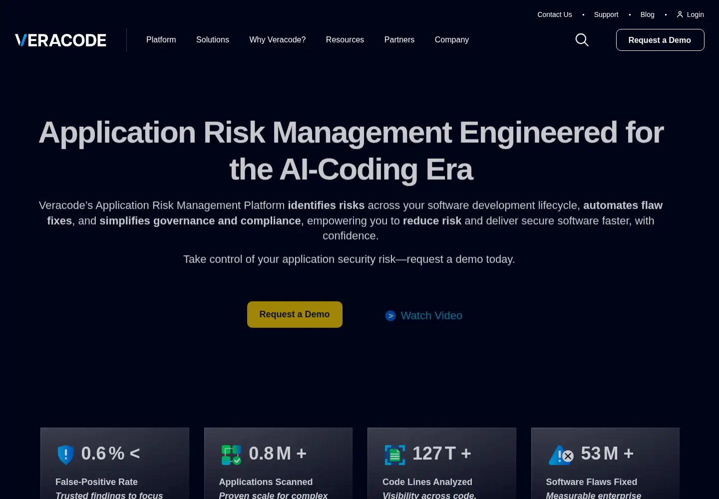 Screenshot of veracode.com