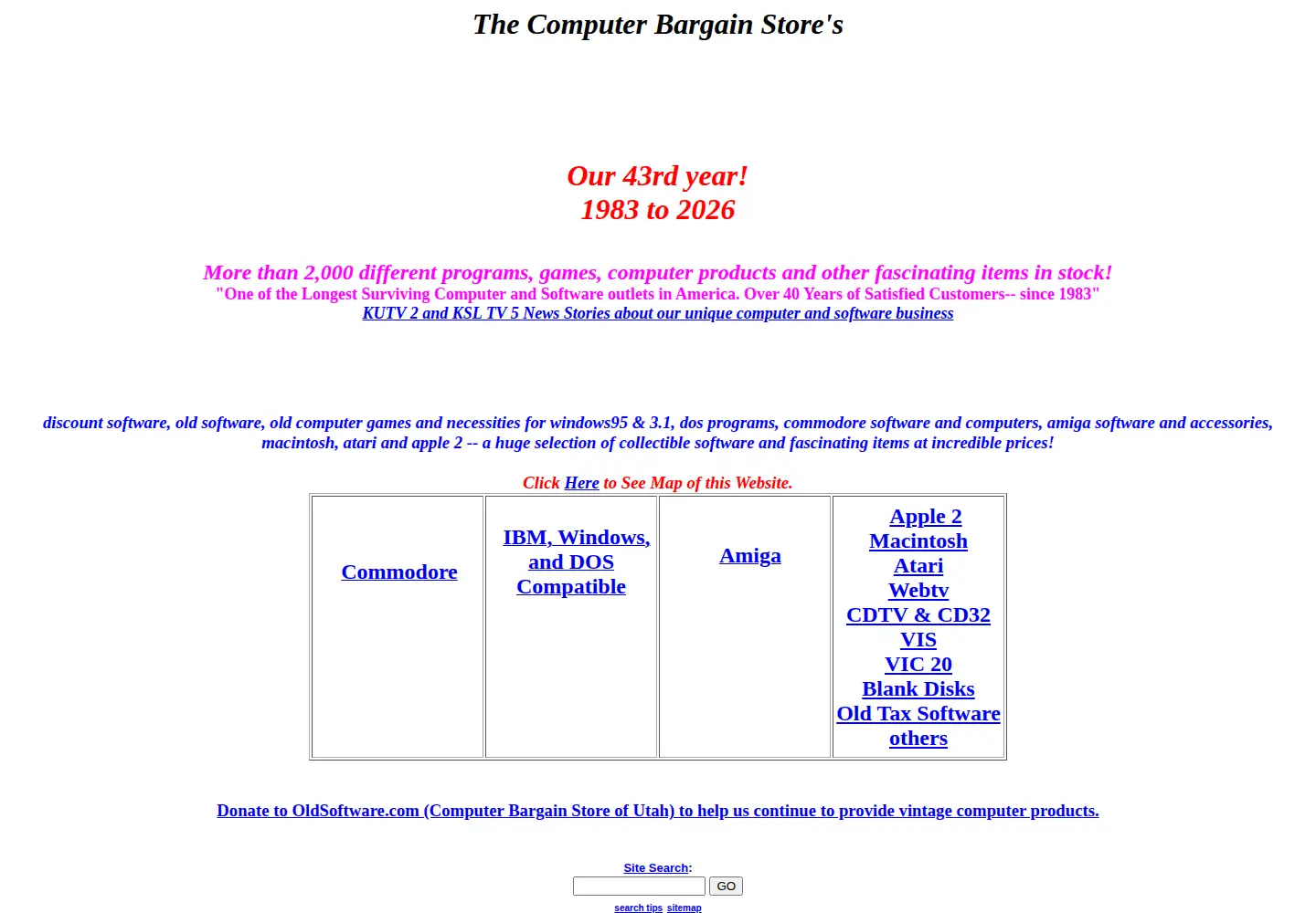 Screenshot of oldsoftware.com