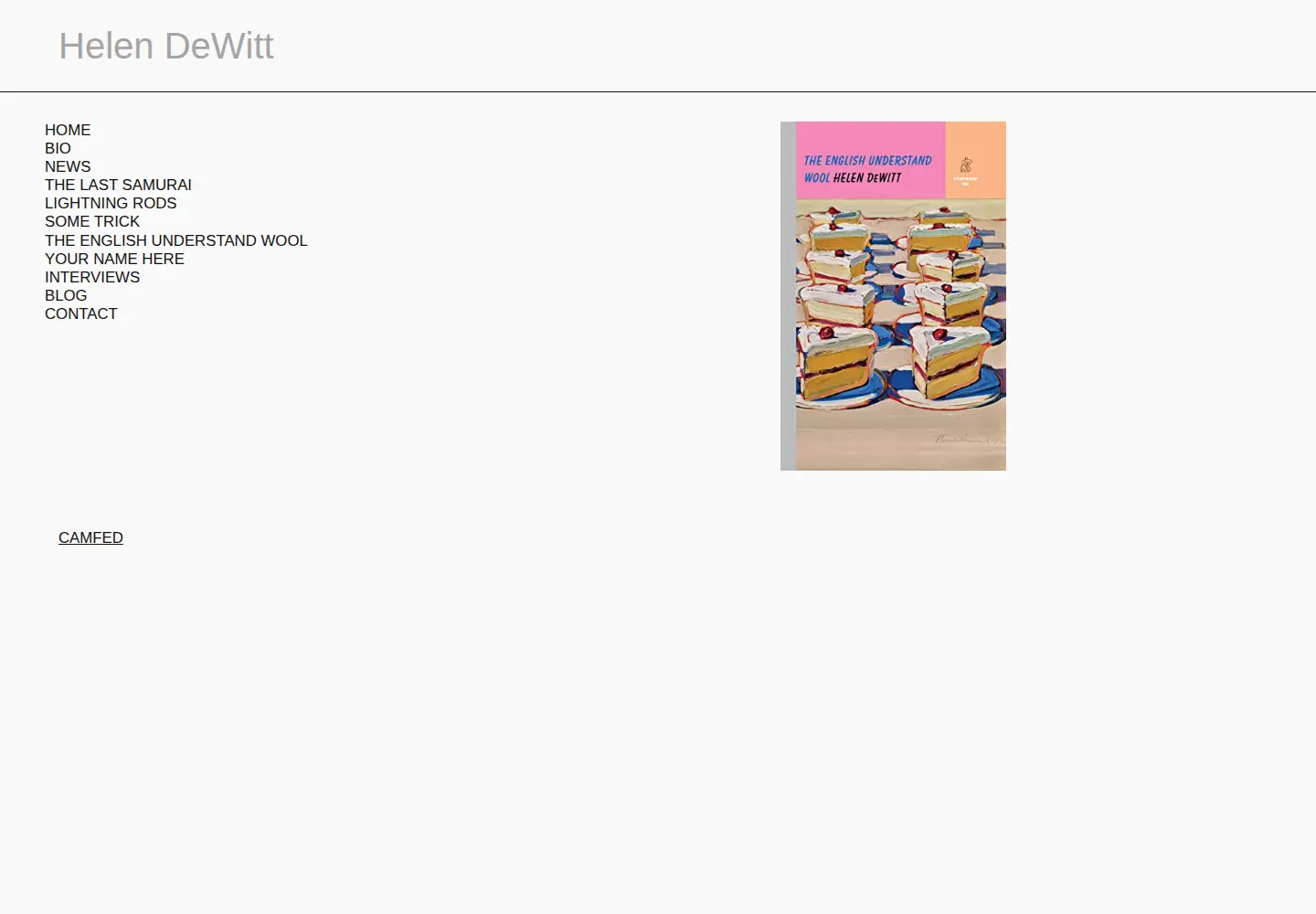 Captured homepage of helendewitt.com in the current scan