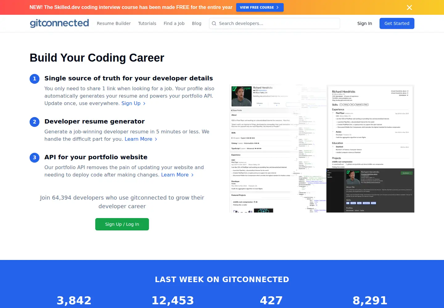 Screenshot of gitconnected.com