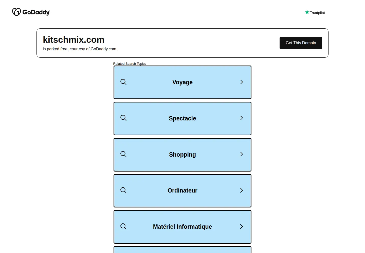 Captured homepage of kitschmix.com in the current scan