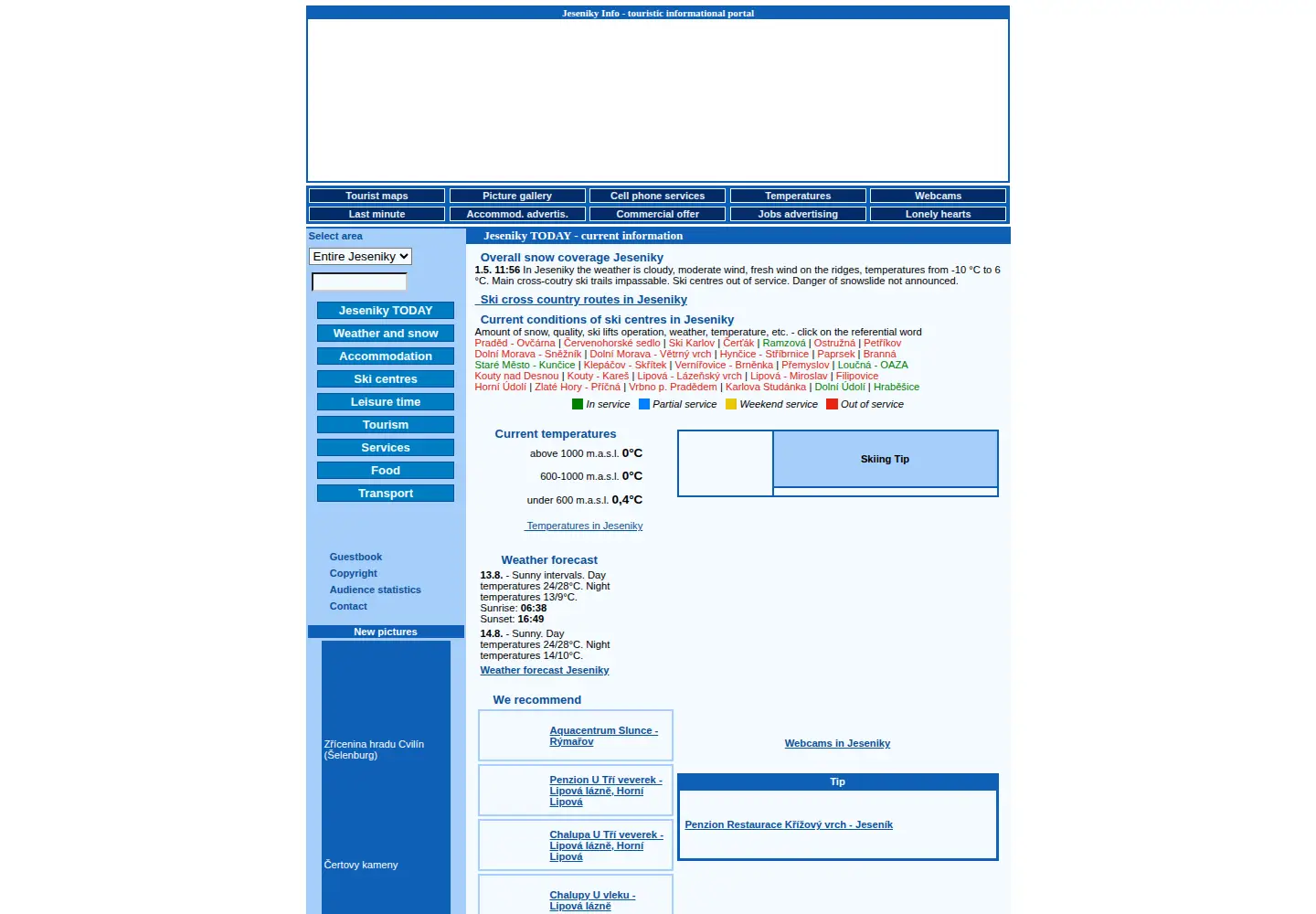 Screenshot of jeseniky.net