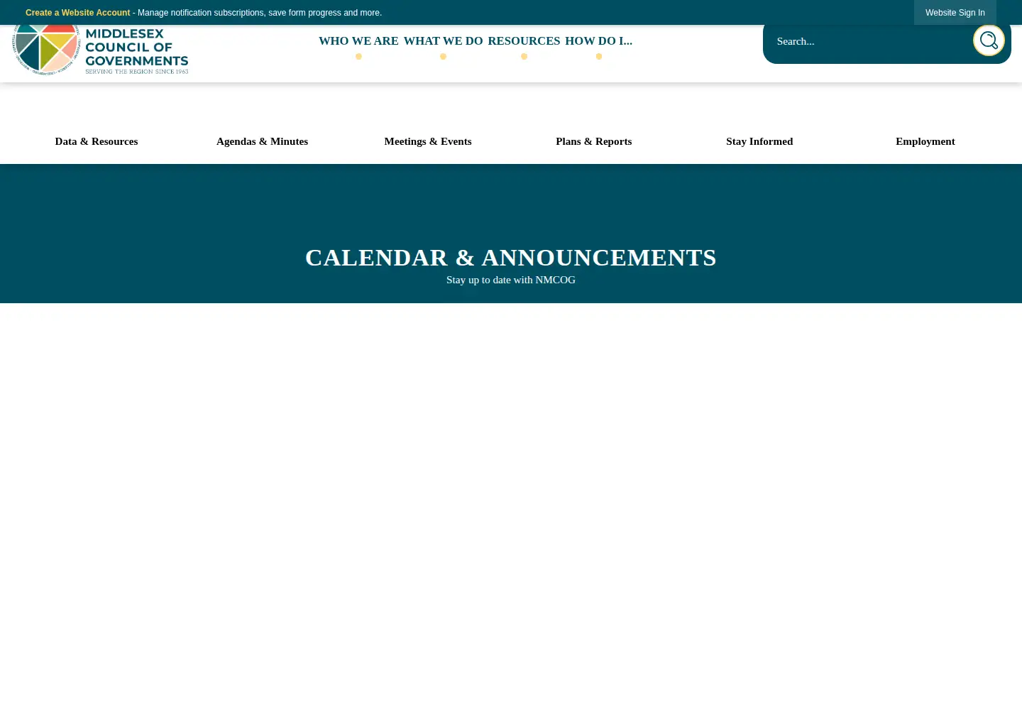 Captured homepage of nmcog.org in the current scan