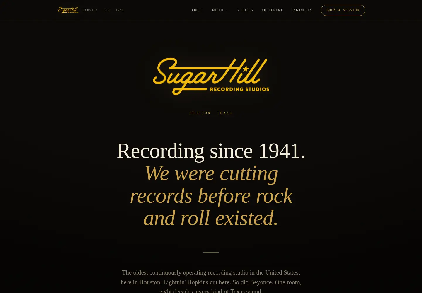Screenshot of sugarhillstudios.com