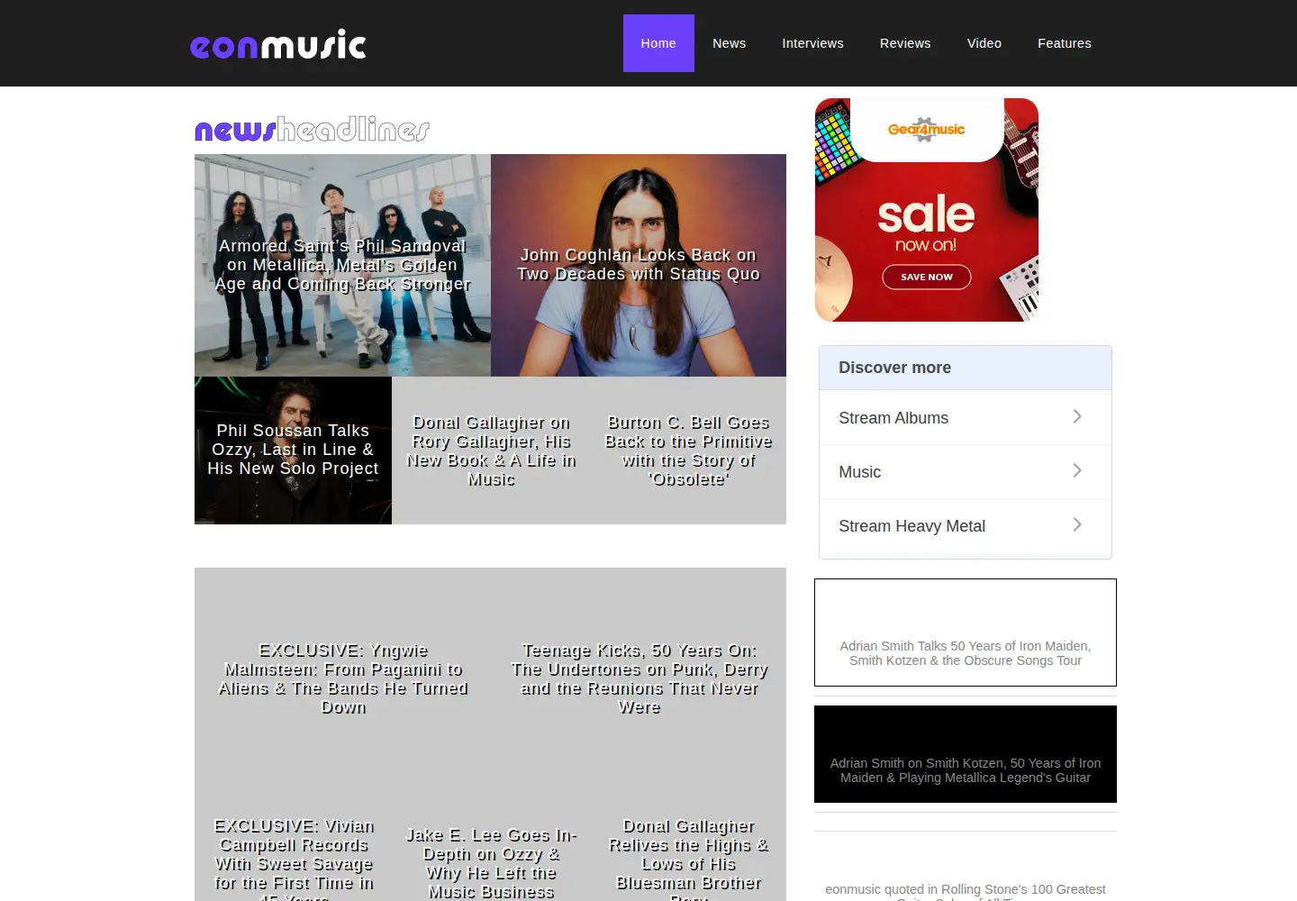 Captured homepage of eonmusic.co.uk in the current scan