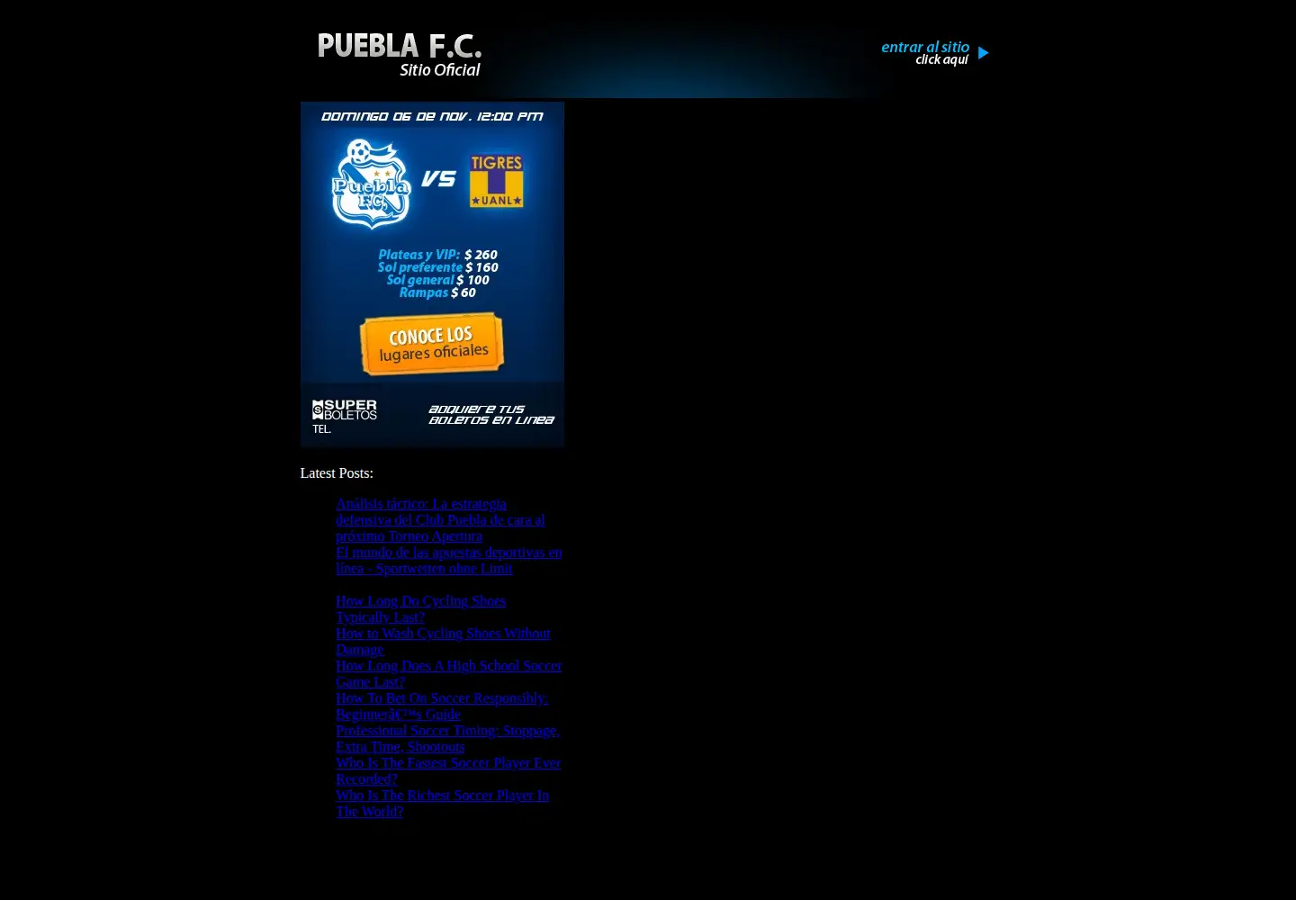Screenshot of pueblafutbolclub.com.mx