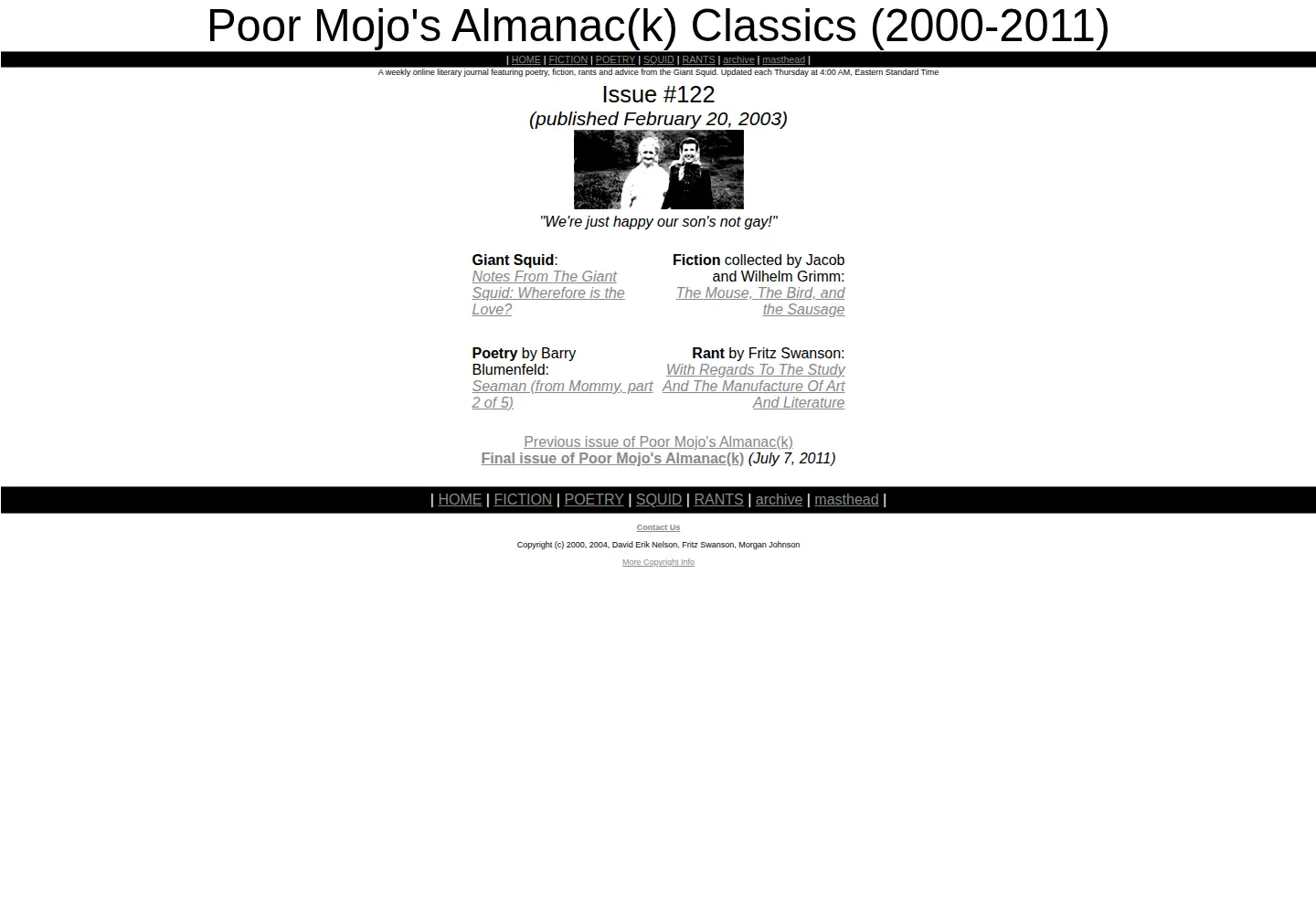 Captured homepage of poormojo.org in the current scan