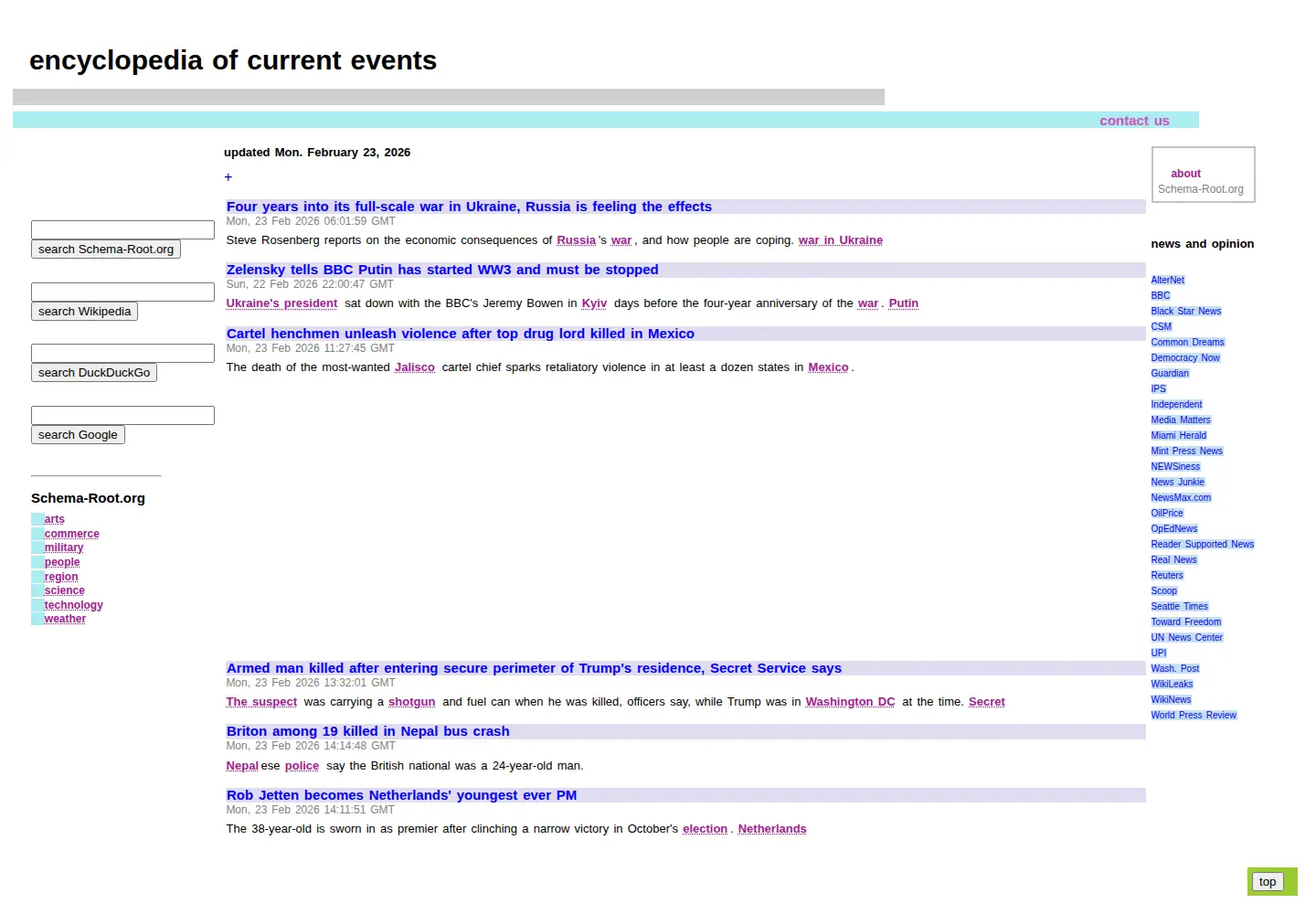 Screenshot of schema-root.org