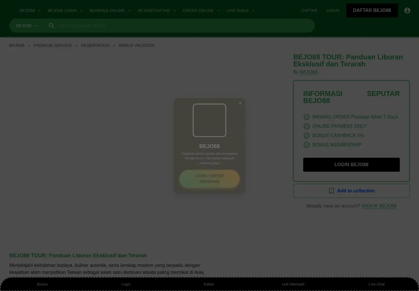 Captured homepage of taiwan-guide.org in the current scan