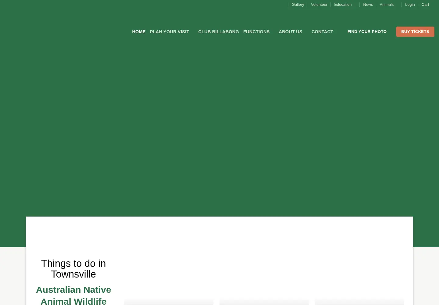 Captured homepage of billabongsanctuary.com.au in the current scan