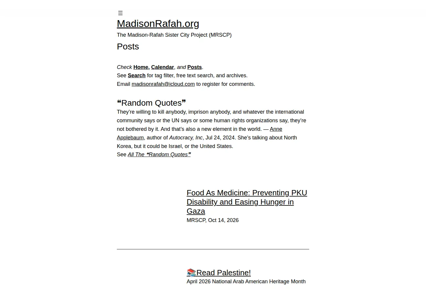 Screenshot of madisonrafah.org