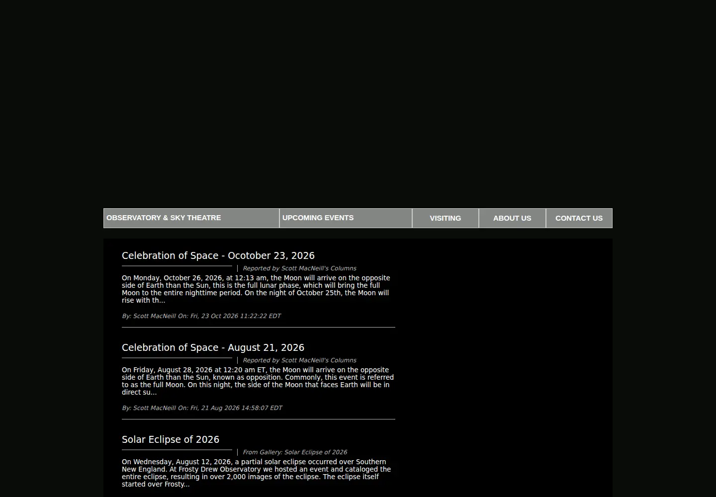 Screenshot of frostydrew.org