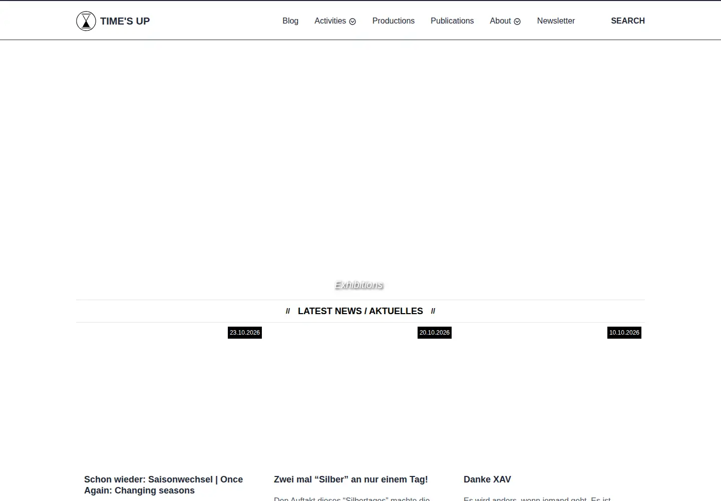 Captured homepage of timesup.org in the current scan