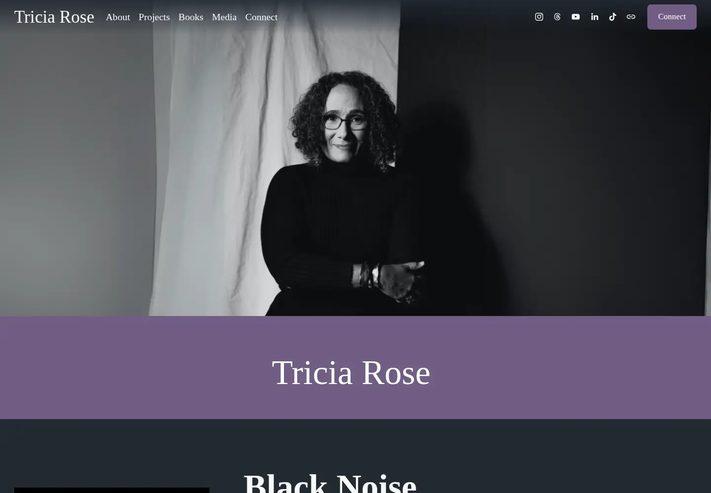Captured homepage of triciarose.com in the current scan