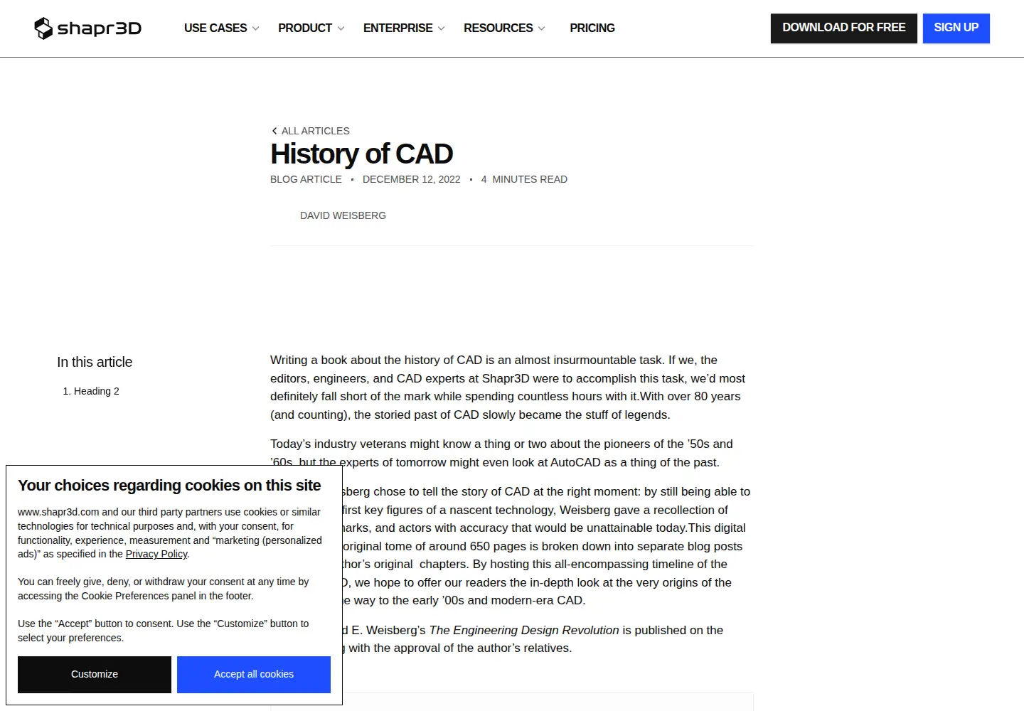 Captured homepage of cadhistory.net in the current scan
