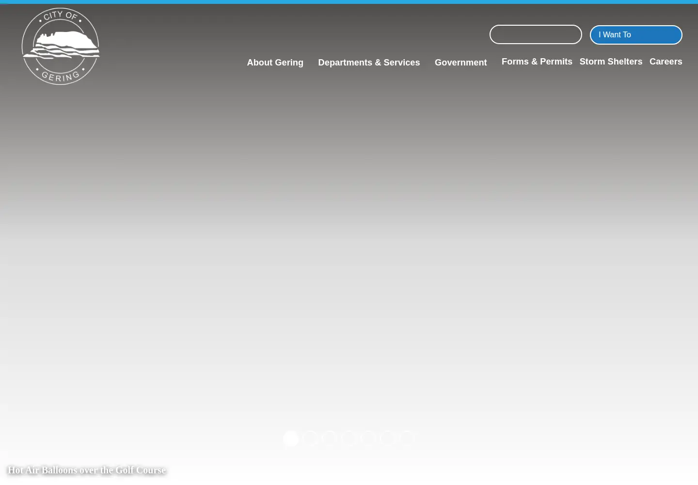 Captured homepage of gering.org in the current scan