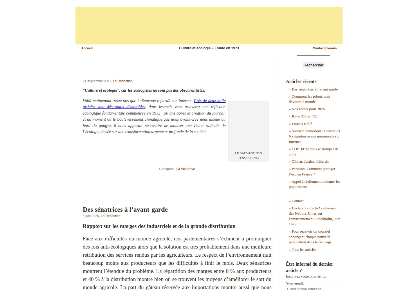 Captured homepage of lesauvage.org in the current scan