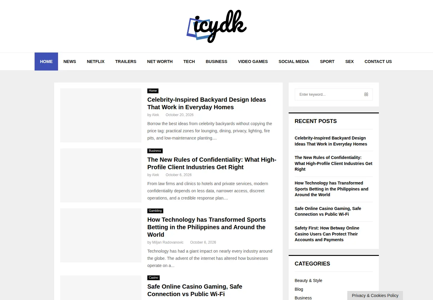 Screenshot of icydk.com