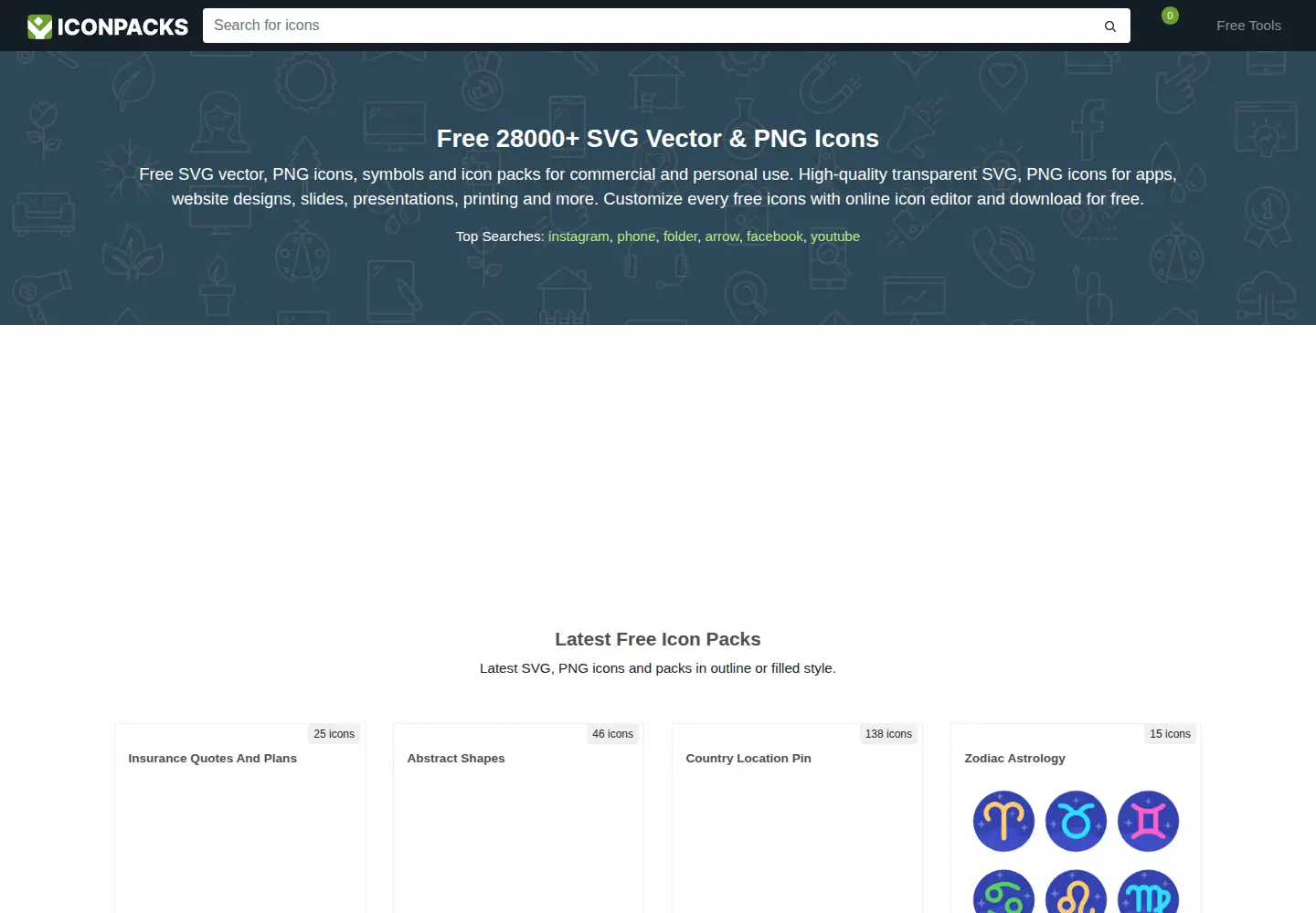Screenshot of iconpacks.net